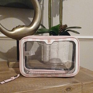Victoria's Secret Heritage Stripes Pink  Cosmetics Travel Bag